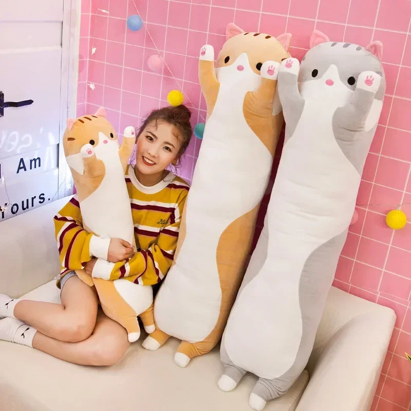 Cat Plush Toy 19.5in 50cm Long Sleeping Cats Leg Pillow Squishy Little Animal Doll Appeasing Plushie Gift