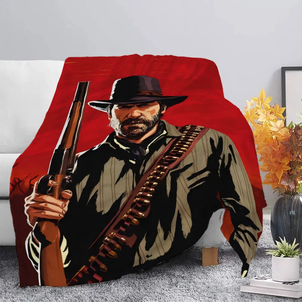 Games Red Dead Redemption 2 Printed Blanket Picnic Blankets Warm Blanket Soft and Comfortable Blanket Home Travel Birthday Gift 3