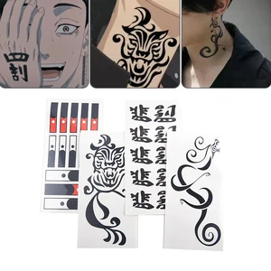 1Sheet Anime Tokyo Revengers Tattoos Draken Cosplay Sticker Ken Ryuguji Waterproof Temporary Tattoo Sticker Accessorie