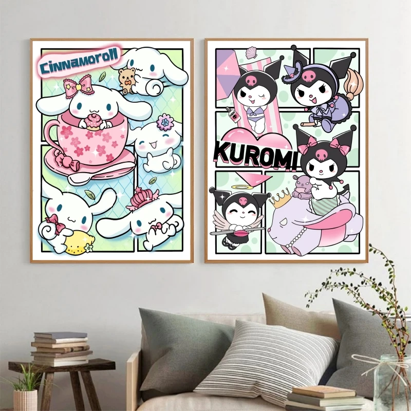 

Print On Canvas Sanrio Kuromi My Melody Prints and Prints Poster Home High Quality Art Decoration Paintings Friends Gifts