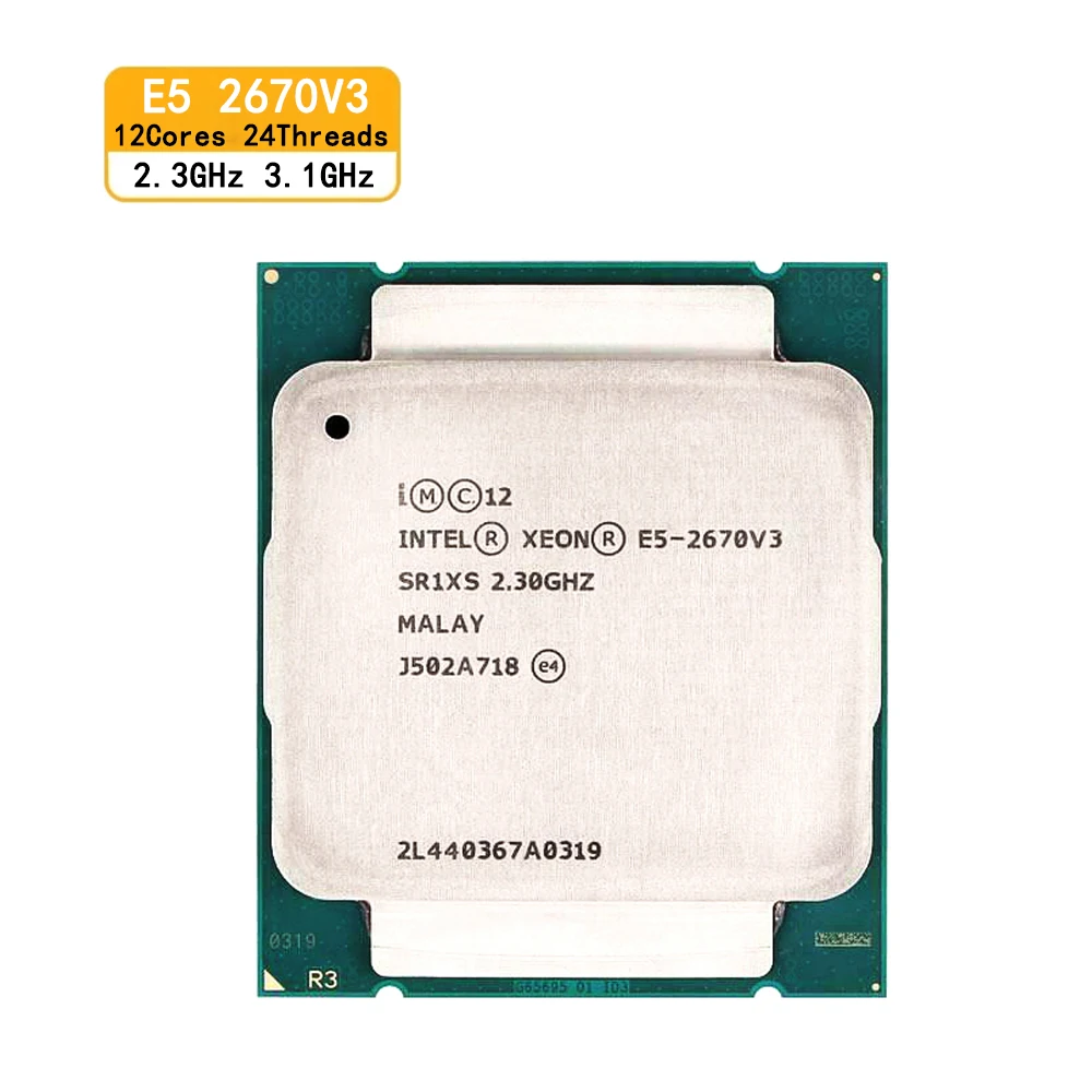 Usato Intel Xeon E5-2670V3 Sr1Xs 2.30Ghz 30M 12 Core Lga2011-3 Processore Cpu