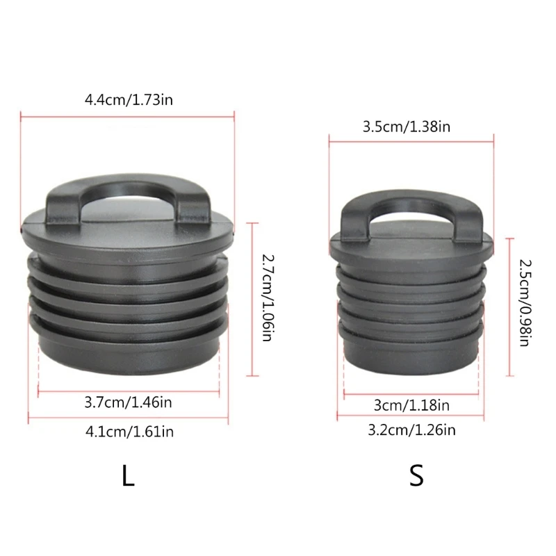4Pcs Rubber Scuppers Stopper Plug Kayak Drain Plug Water Stopper Boat Scupper Plugs Drain Holes Bung with Handle