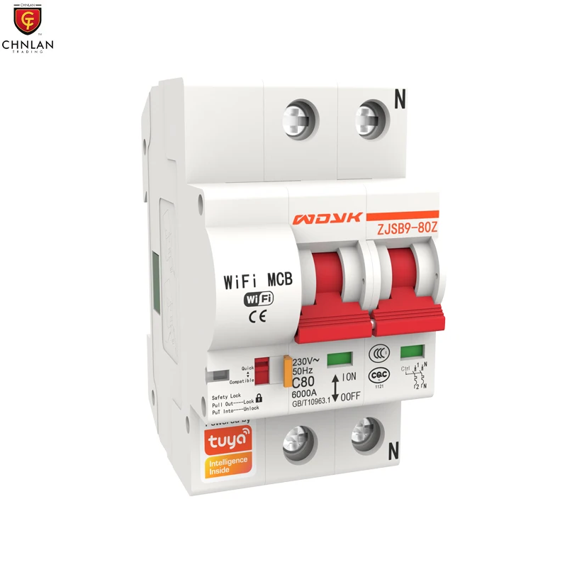 

Tuya Din Rail MCB 1P 2P 3P 4P Timer Switch Reclosing Breaker 63A 80A 100A Remote Control Overload WiFi Smart Circuit Breaker