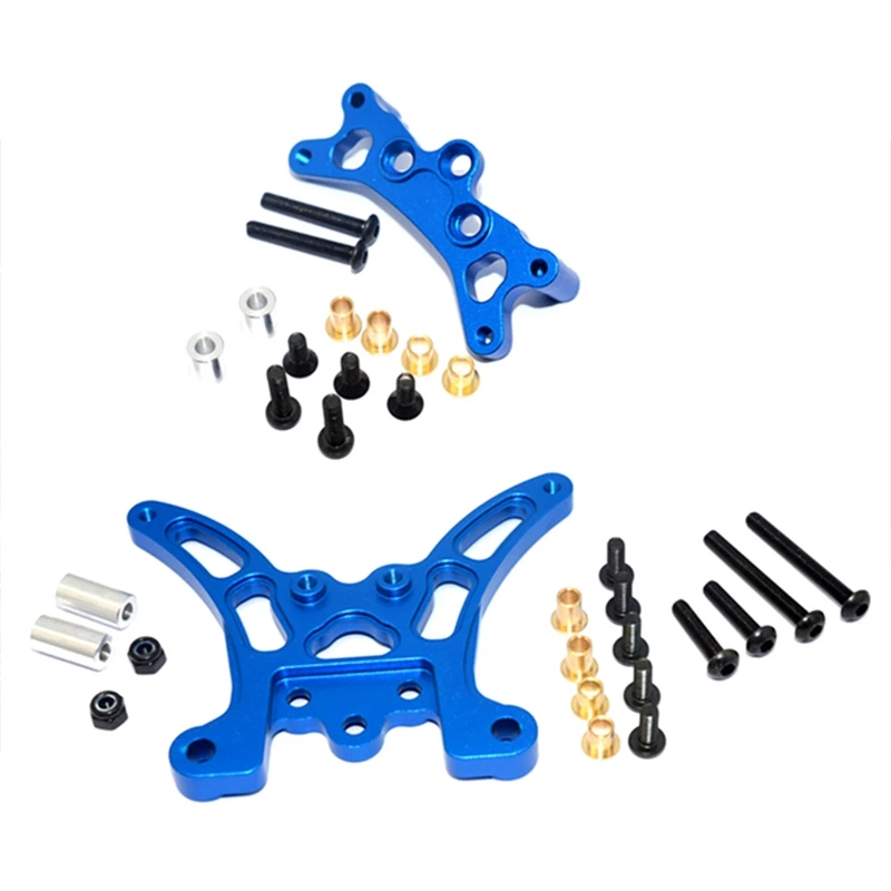 Supporto per braccio sospensione superiore in metallo RC da 2 pezzi per parti di aggiornamento per auto Tamiya TT02 1/10 RC (blu) | Leroy Merlin