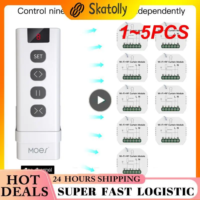 

1~5PCS Tuya Smart Life WiFi RF433 Blind Switch with Remote for Electric Roller Shutter Sunscreen Home Alexa Smart