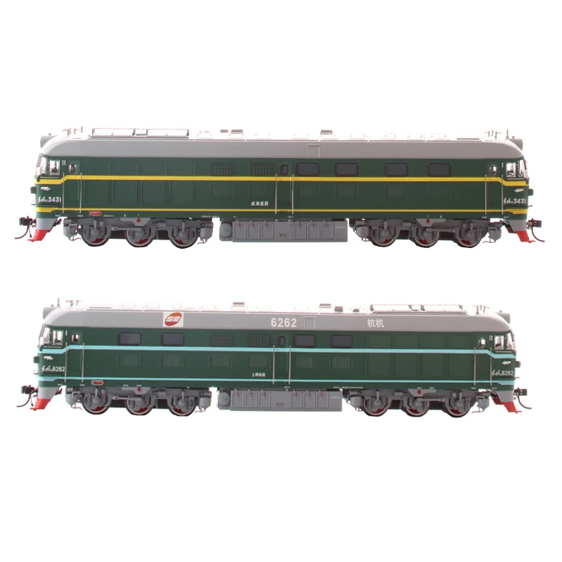 Million City HO China Simulation Dongfeng 4B Diesel Locomotive Train Model DF4B Watermelon Armed Police Green Leather Car