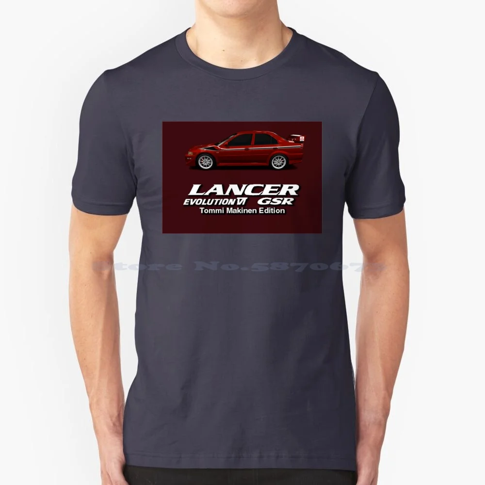 Lancer Evo Vi Tme T Shirt 100% Cotone Tee Evolution Tme Rally Wrc Gran Turismo Sti Gsr Gtr