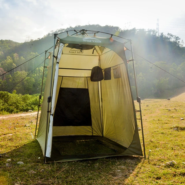 Tienda de ducha portátil para inodoro, equipo de Camping, toldo