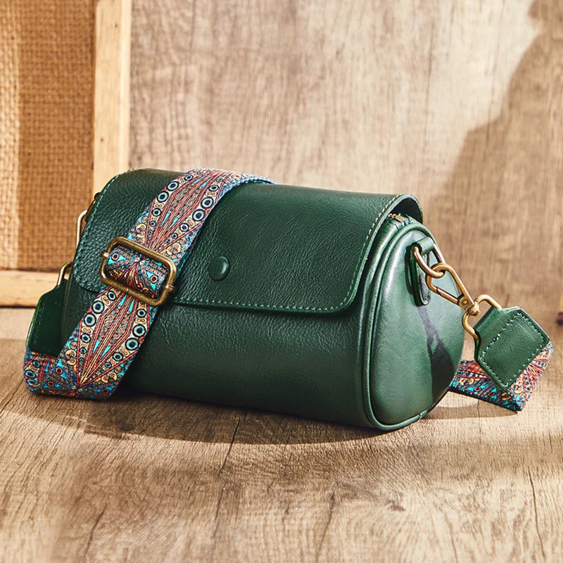 Trendy Designer Genuine Leather Vintage Pillow Bags for Women Luxury Ladies Casual Shoulder Crossbody Bag Cow Leather Bag S5511