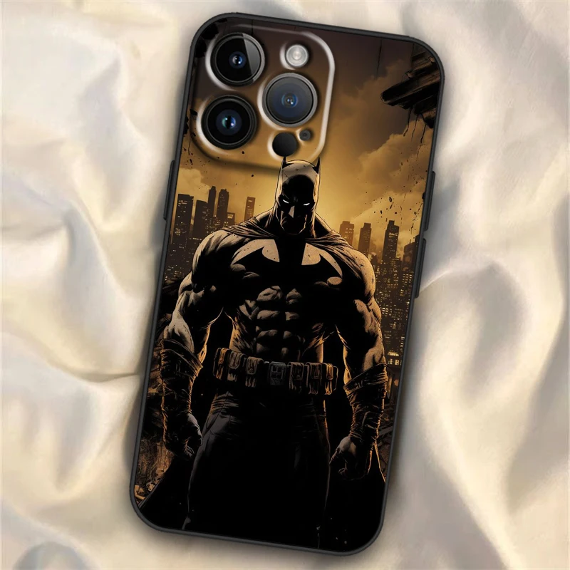 thumbnail image 1 of Funda de teléfono negra suave a prueba de golpes para Apple, b-batman Hero, iPhone 15 14 13 12 11 XS XR X 8 7 Pro Max Plus Mini, 1 of 5