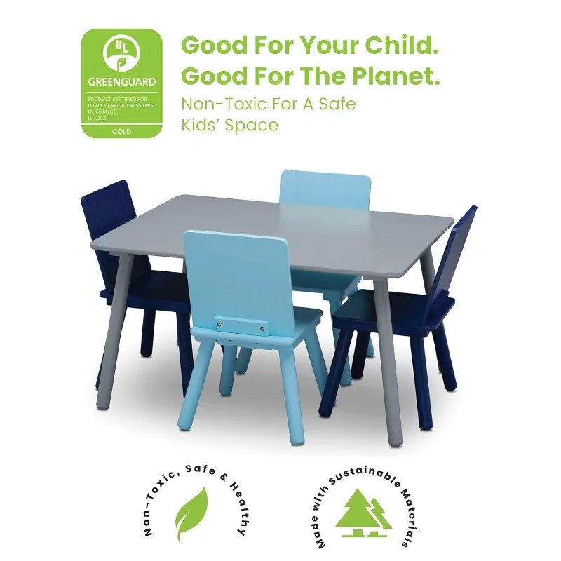 Kids Table and Chair Set with 4 Chairs 3