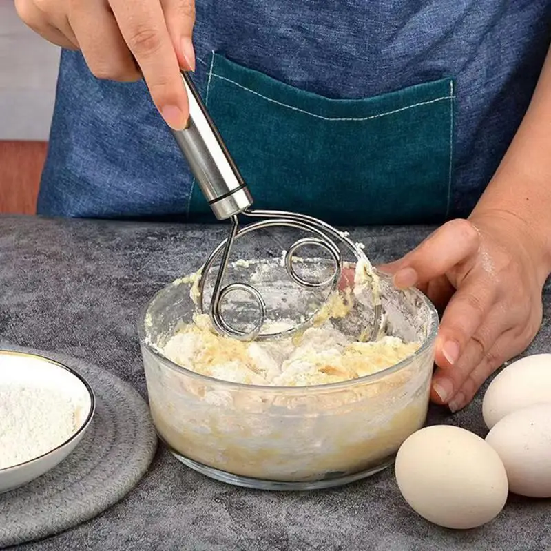 Dough Whisk Stainless Steel Danish Dough Whisk Flour Whisk Kitchen Dough Mixer Bread Making Tools for Baking Cake Pizza