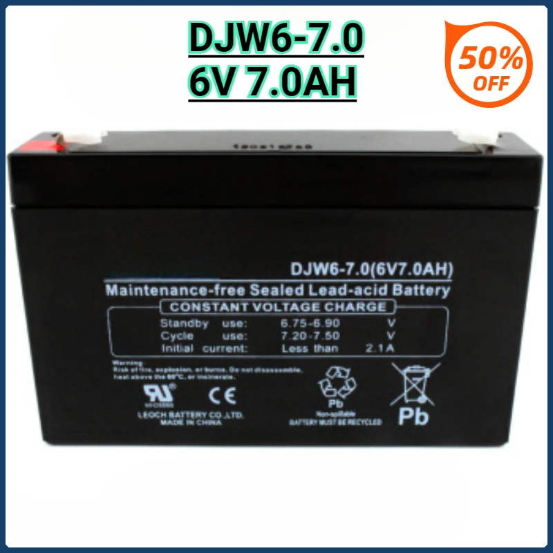 DJW6-7 6V 7.0AH Storage Battery Maintenance Free for Electric Vehicles 6V7AH Baby Stroller Battery