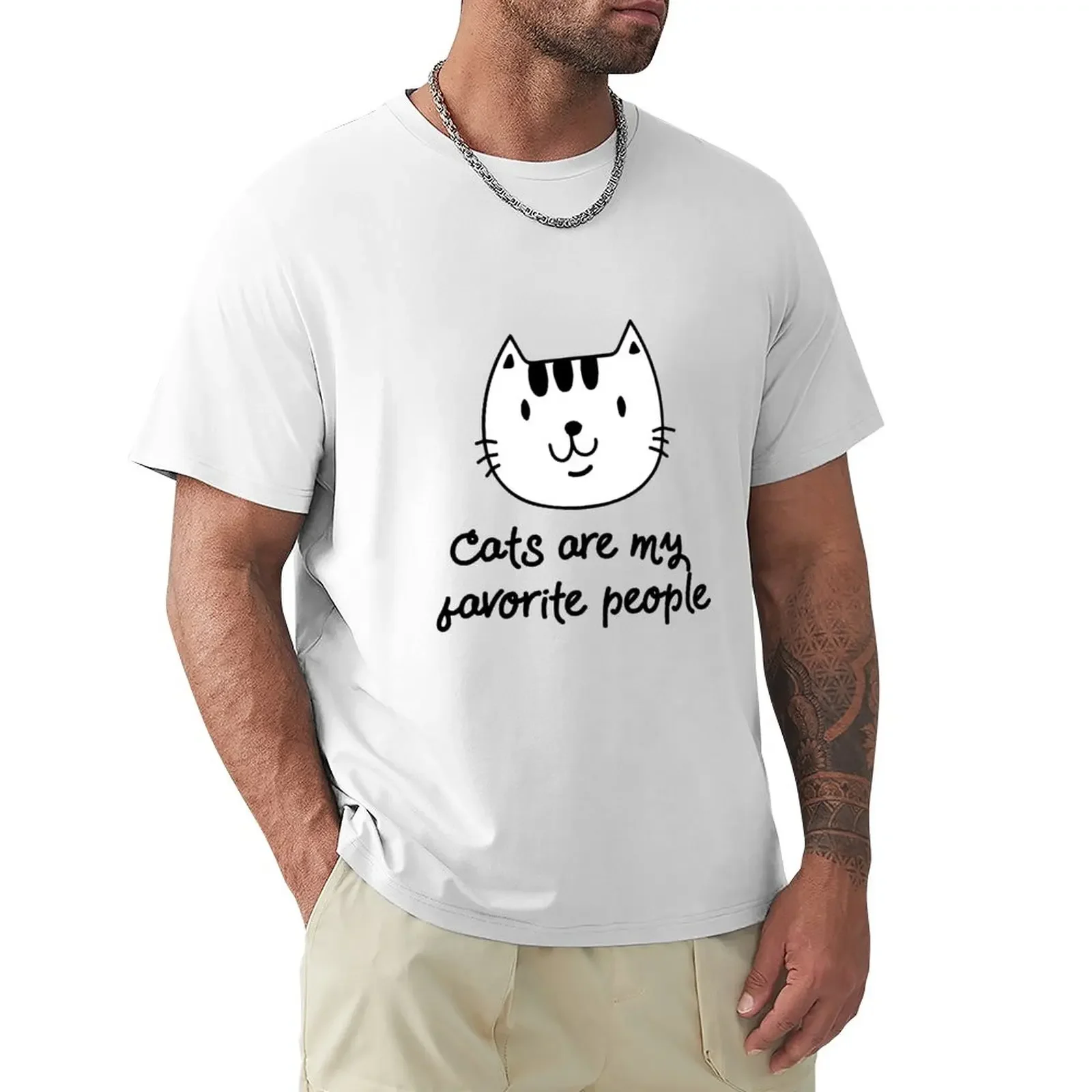

Cats are my favorite people T-Shirt korean fashion blacks mens t shirt graphic cute tops shirts graphic tees clothes for men
