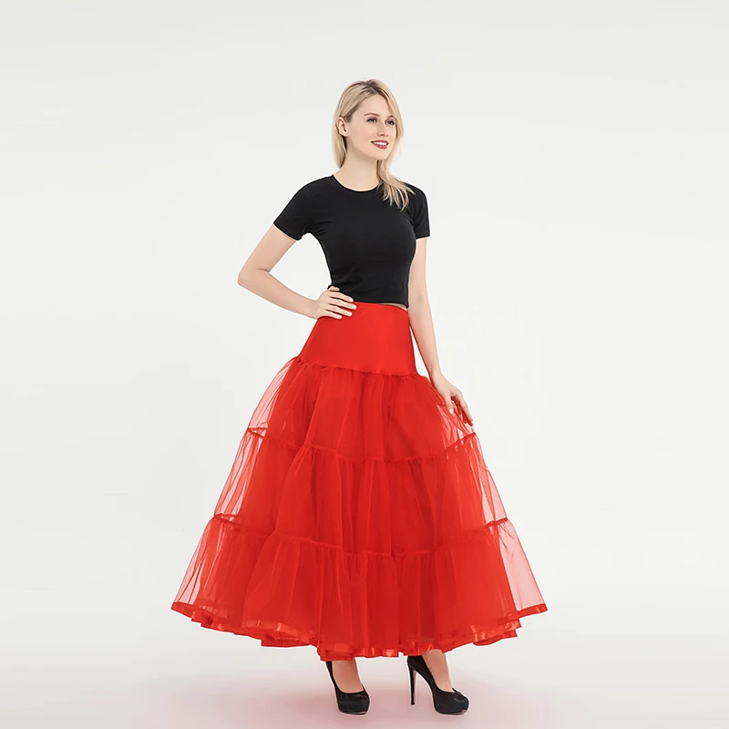 WOWBRIDAL Luxurious 95CM Long Ruffled Crinoline Petticoat for Vintage Bridal Dresses