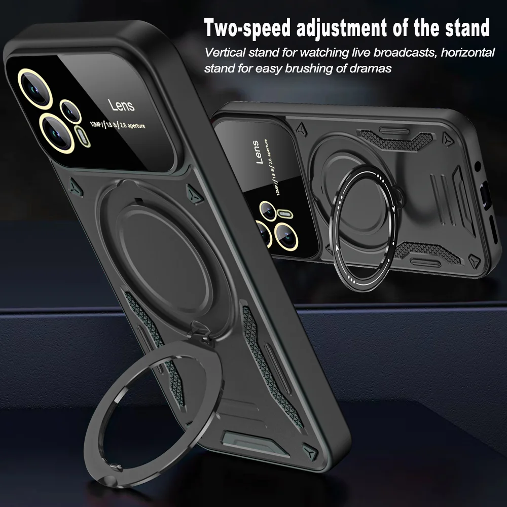 Armored Wireless Charging MagSafe Ring Case - Enhanced Protective Cover