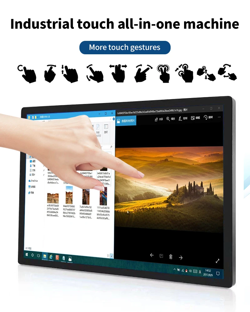 Industrial Grade Touch LCD Monitor 15.6 18.5 21.5 23.6 Inch with HDMI USB Wall-mounted Capacitive Touch Screen Monitor Display
