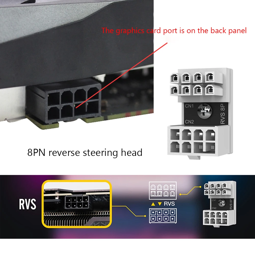 ATX-GPU 어뎁터 엘보 헤드 GPU 파워 스티어링 커넥터 PCI-E 6 핀 8 핀 수, 180 도 각도 파워 스티어링 커넥터