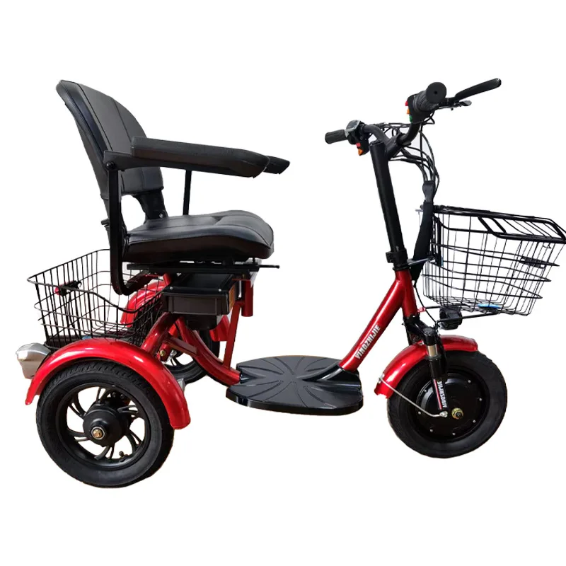 

12 Inch 3 Wheeled Electric Tricycle Foldable Backrest For Elderly 48V Cheap Electric Bicycle Ebikes For Adults Removable Battery