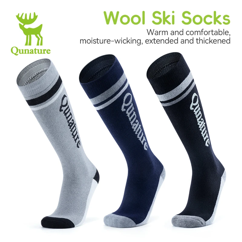 QunatureWoolSkiingSocksMenWomenOutdoorWinterSportsSnowboarding