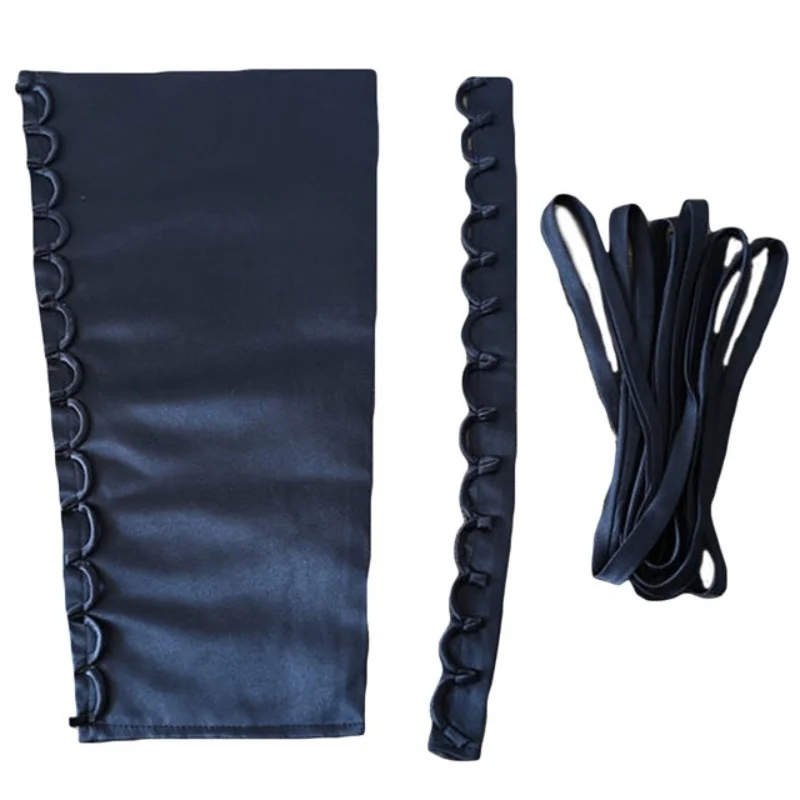 Women Lace up Wedding Dress Satin 3 pcs One Set satin corset clothing auxiliary fabric
