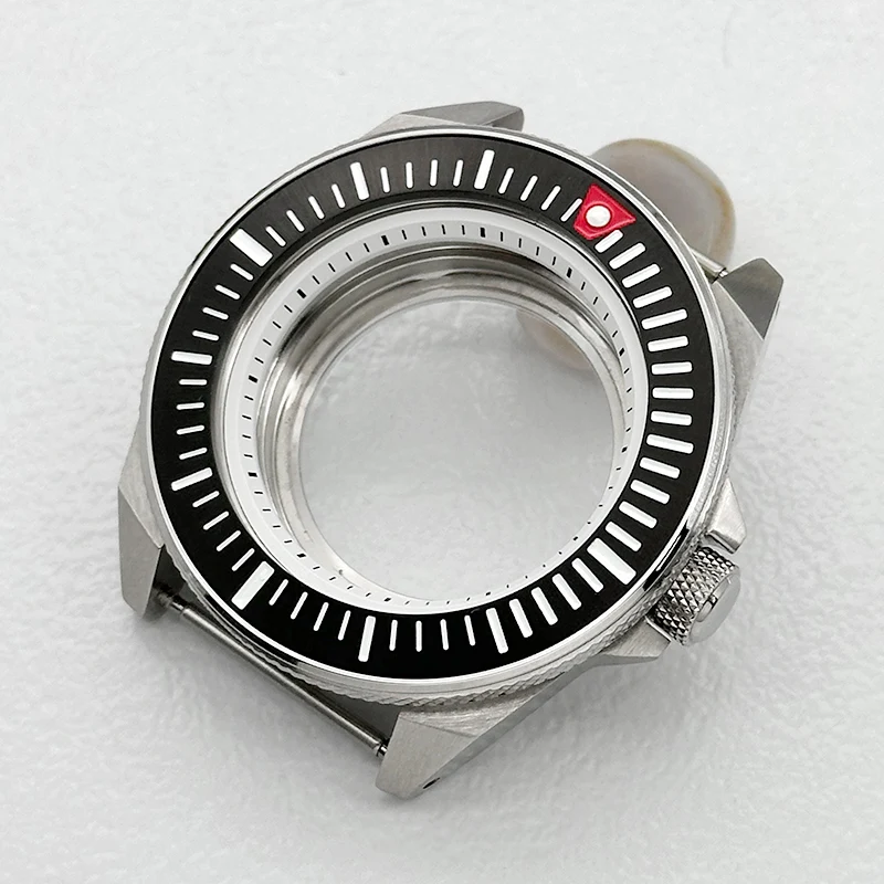 Mod 44mm Silbernes King Samurai Uhrengehäuse mit Transparentem Boden, Passend für NH34 NH35 NH36 4R 7S Uhrwerke, Saphirglas Uhrengehäuse zum Nachrüsten – Detail 8