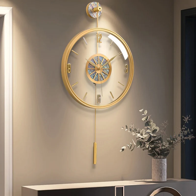 PendulumSilentBatteryWallClocksModernLivingRoomMinimalistMetal