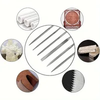 Premium Needle File Set - High-Carbon Steel Files with Non-Slip Ergonomic Handles for Precise Filing on Wood, Plastic, Model 4