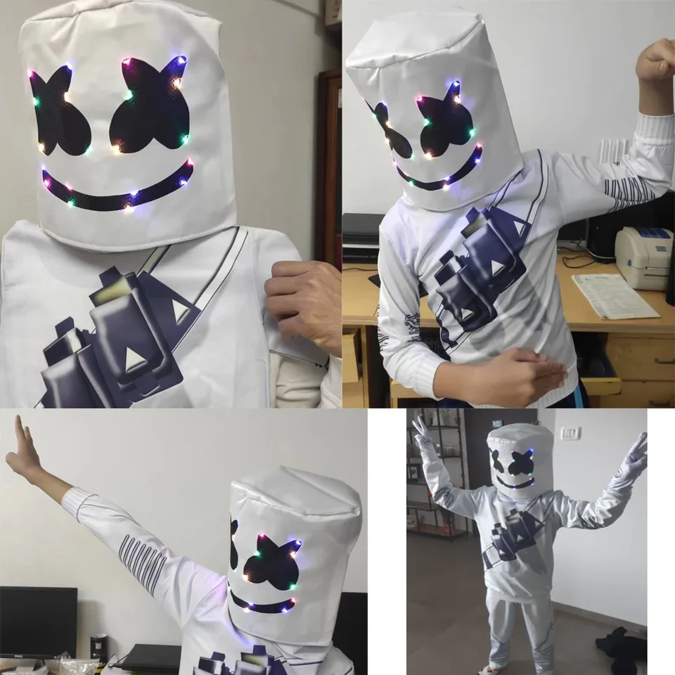 Dgfstm Boys Smile Face Mask Hoodie Kids Fashion DJ 3D Long Sleeve Pullover Cosplay Jacket, Reißverschluss, 160CM