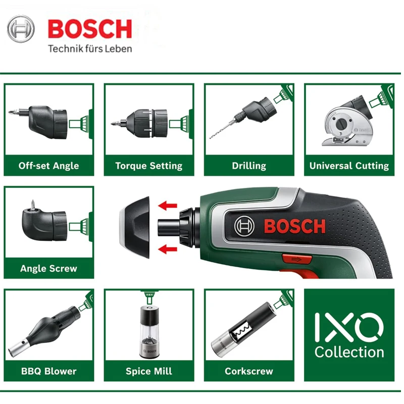 Bosch Universal Cutting Drilling Home Adattatore Fai Da Te Per Accessorio Ixo Per Cacciavite Ixo