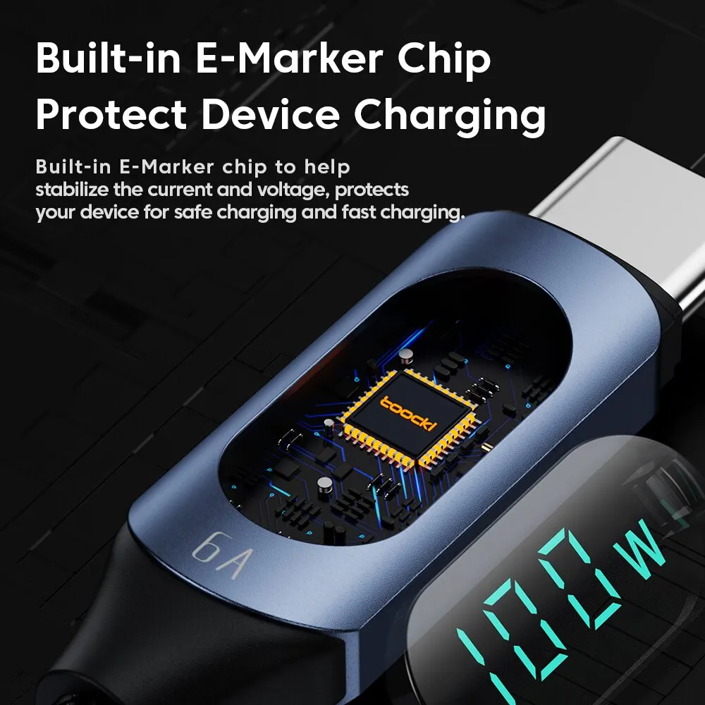 Toocki Type C to Type C Cable 100W PD Fast Charging Charger USB C to USB C Display Cable For Xiaomi POCO F3 Realme Macbook iPad Best Sellers In Phones Accessories