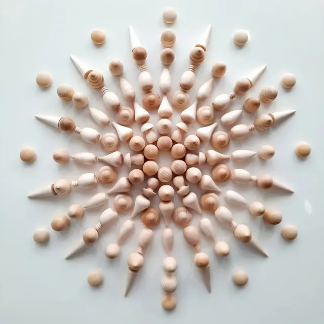 10pcs/set Wooden Kids Loose Parts Open Ended Play Children Wooden Constructor Waldorf Early Educational Toys Montessori Toy 2