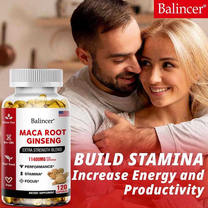 Organic Maca Root Ginseng Extract Energy Capsules
