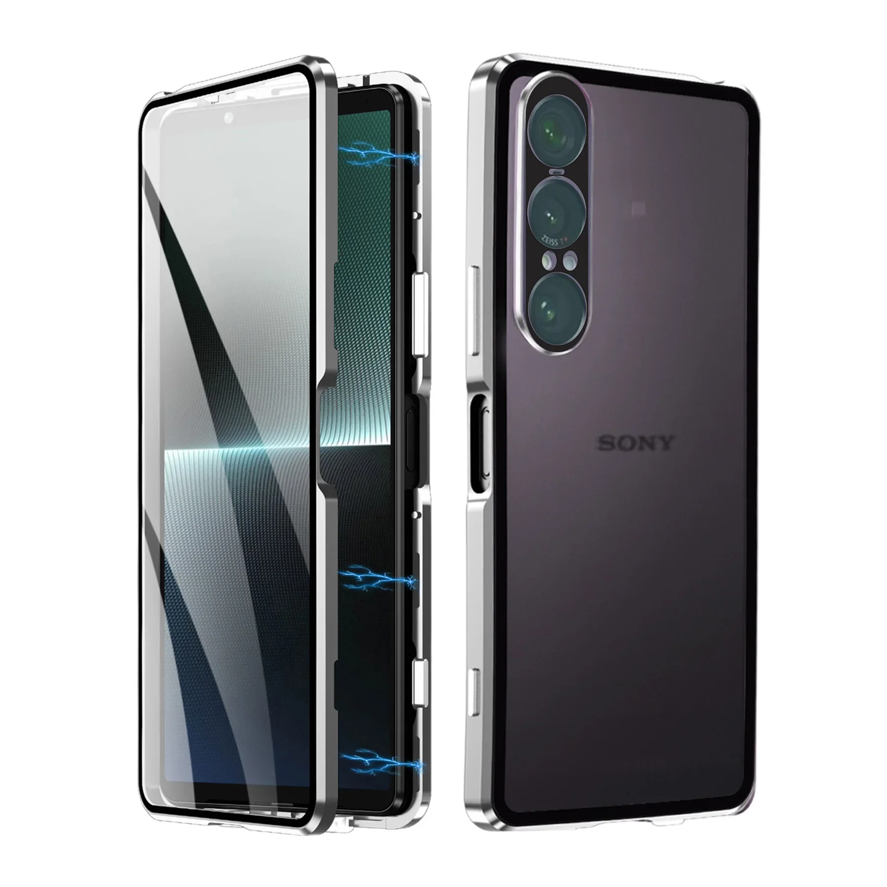 Metal Frame 360° Protective Magnetic Double-Sided Tempered Glass Case