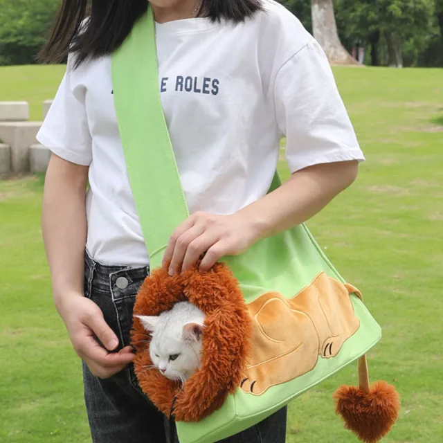 Pet Canvas Shoulder Bag Lion Shaped Dog Carrier Comfortable Cats Carrying Pouch Handbag Puppy Messenger Bag For Outdoor Travel Pet Canvas Shoulder Bag Lion Shaped Dog Carrier Comfortable Cats Carrying Pouch Handbag Puppy Messenger Bag For Outdoor Travel
