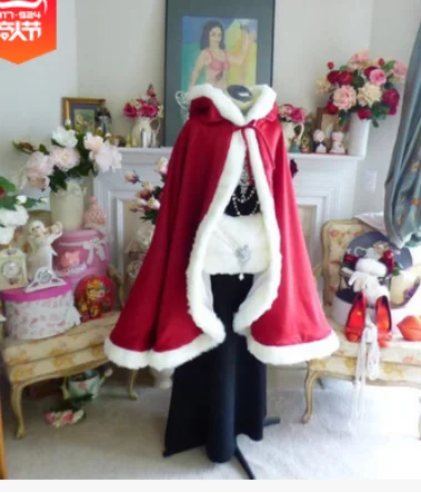 

Yoisdtxc Women Christmas Halloween Costumes Cloak Santa Claus Velvet Hooded Cape Robe Cosplay Party Fancy Dress Costume