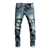Italian Style Fashion Men Jeans Retro Blue Elastic Slim Fit Ripped Jeans Men Trousers Vintage Designer Casual Denim Pants Hombre 2