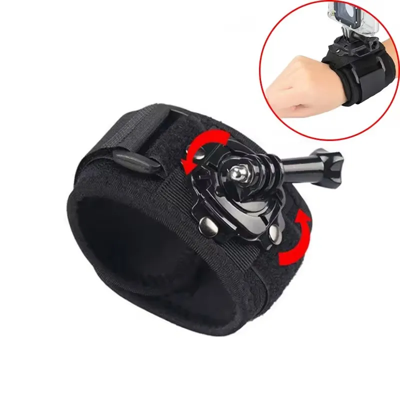 Support Poignet Rotatif 360° pour GoPro Hero 13/12/11, Insta360 X5/X4/X3, DJI Action 5 Pro - Sangle de Main