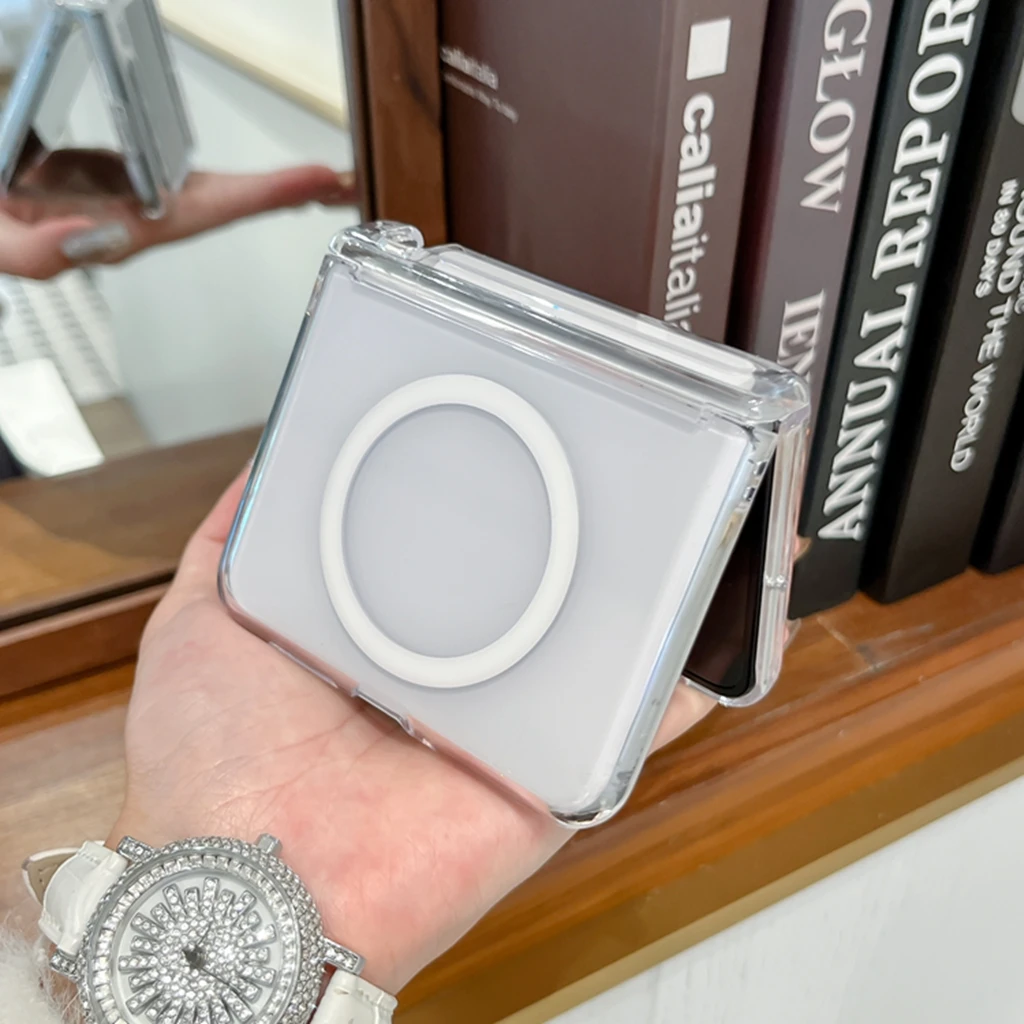 Enhanced Magnetic Transparent Shockproof Phone Case with Wireless Charging Compatibility