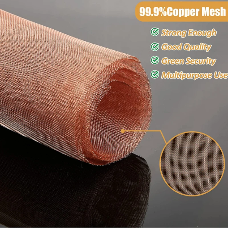 Copper Mesh Coarse Dense Gauze Mesh #10-200 width 3