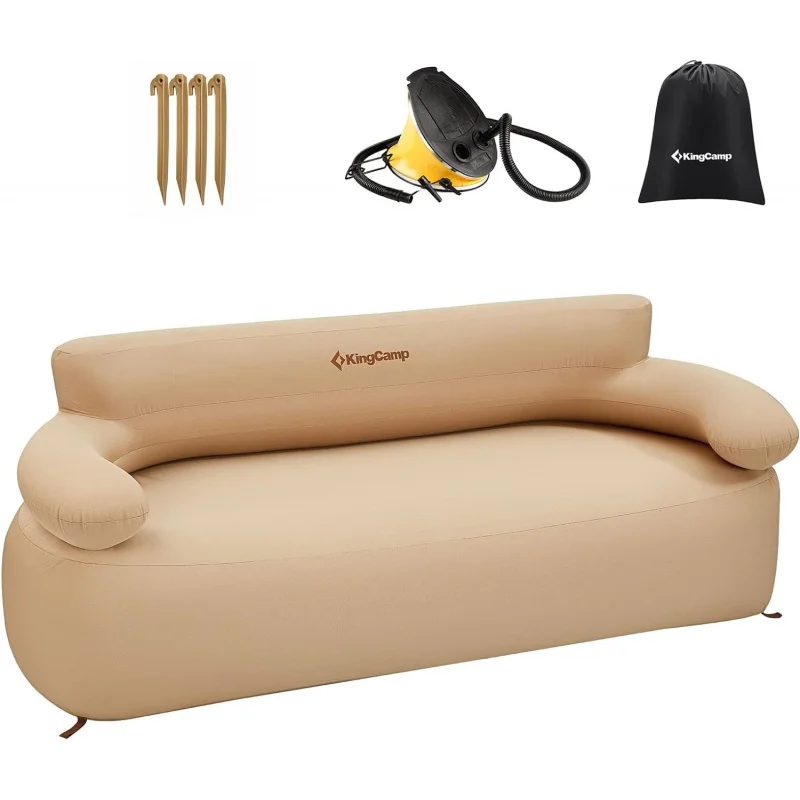 

KingCamp Double Inflatable Couch Sofa Camping Chair Heavy Duty for Adults Two Person Outdoor Air Sofa with Fixed Webbing Support