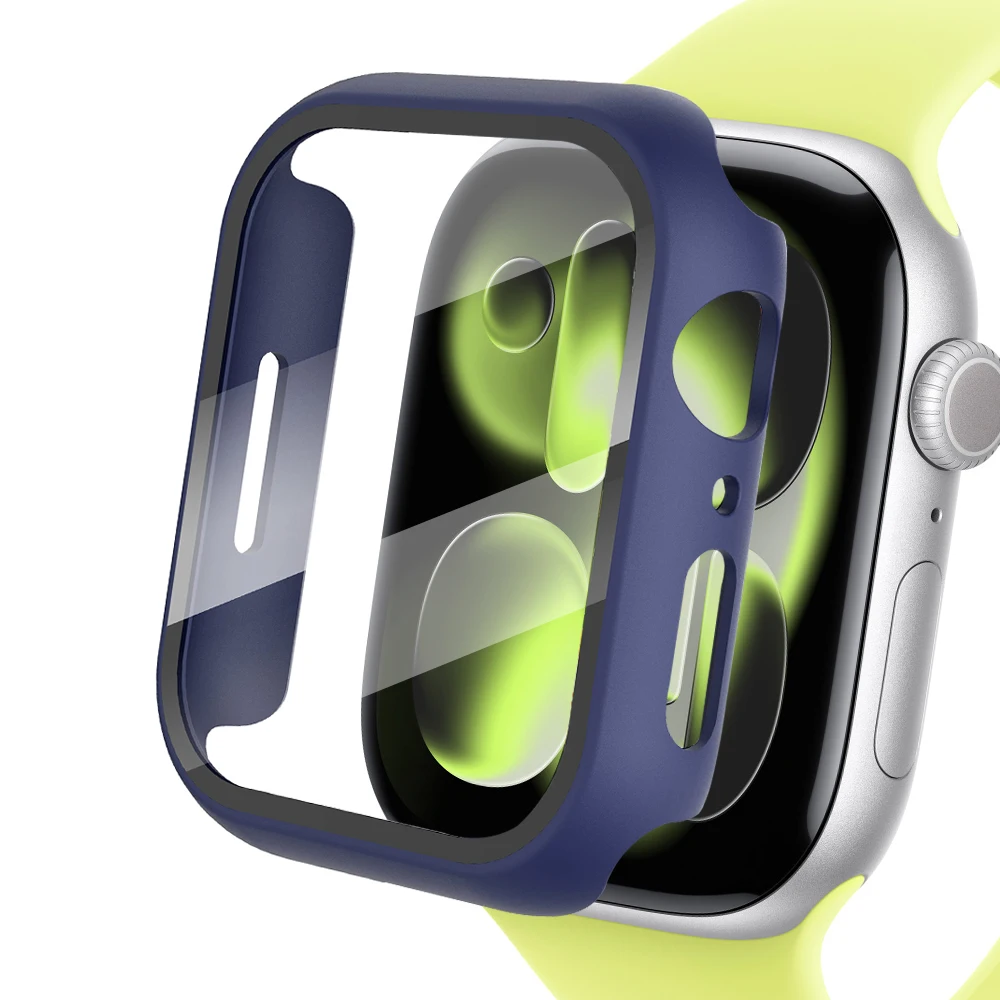 Enhanced Apple Watch Protective Case with Tempered Glass Screen Cover
