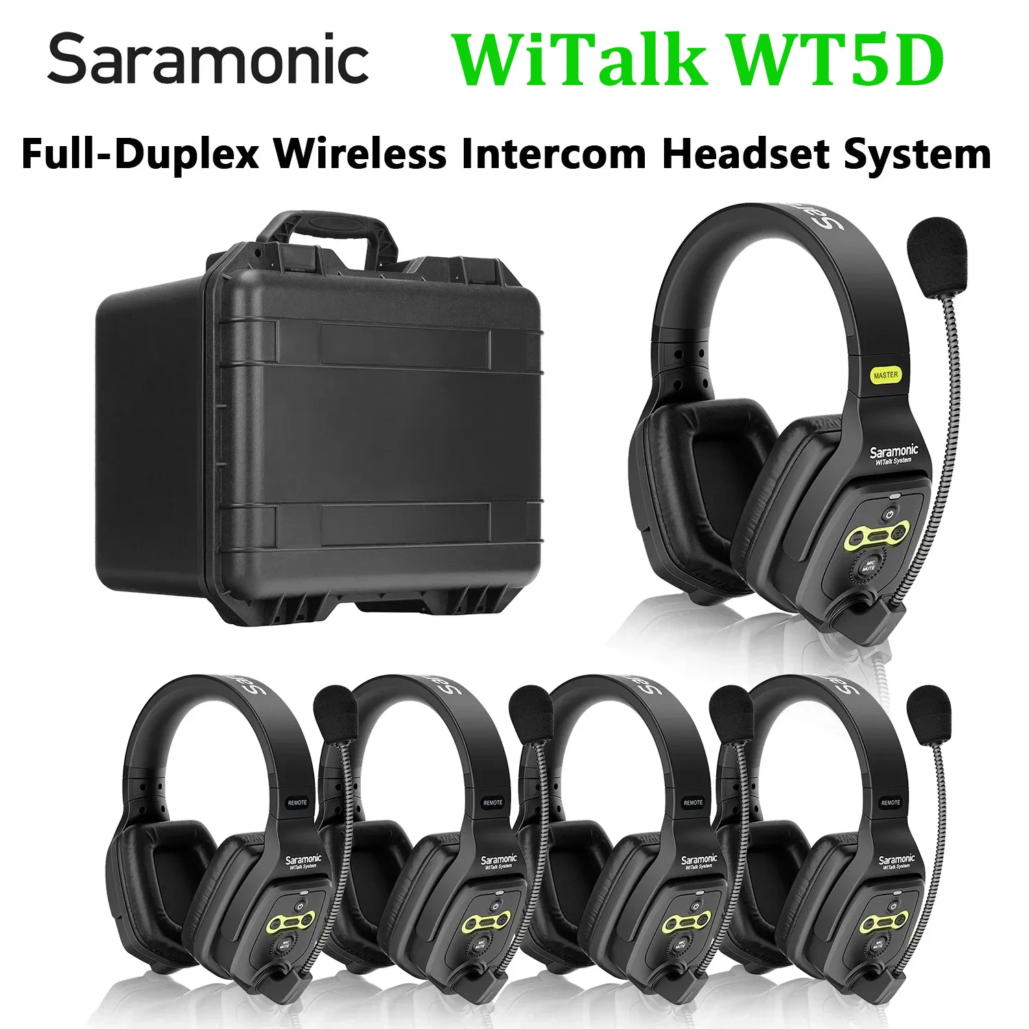 

Saramonic WiTalk WT5D Full-Duplex Wireless Intercom Communication Headset System 5-person Intercom Call