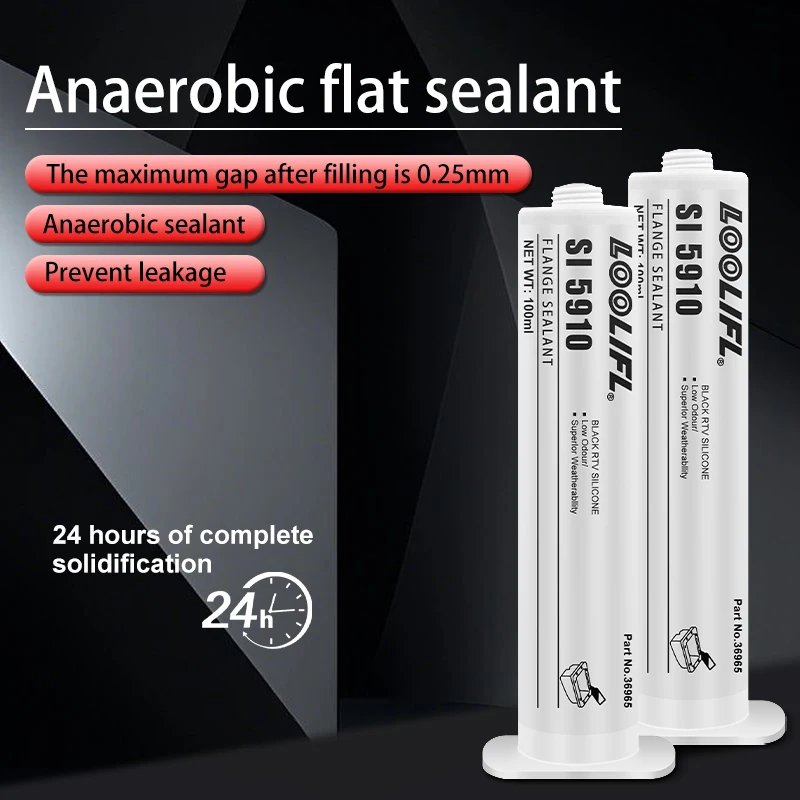 SL-5910 Black Silicone Sealant for Automotive Engines, High Temperature Oil Resistant, Long Term Leak Proof, High Sealing, Ultra Viscosity, Low Odour, with Tool, 100 ml 5