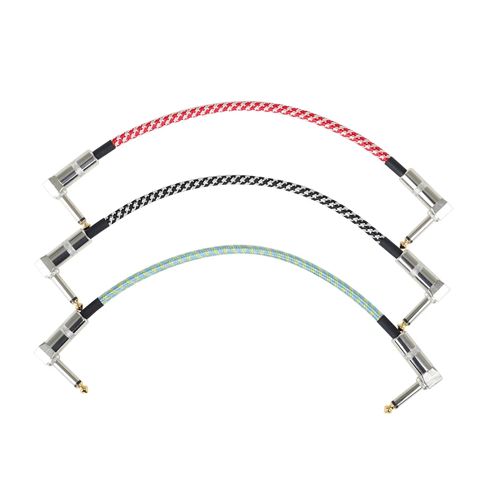 3pcs Nylon Braided Audio Cables Guitar Effects Connection Cable for Electric Guitar Bass String Instrument Accessories