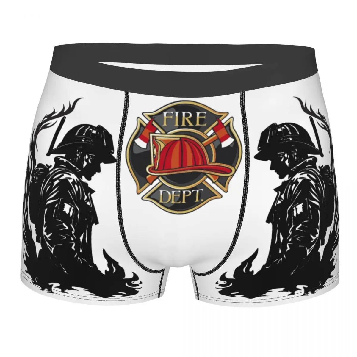 firefighter Red Fire Department Badge Men's Boxer Briefs Highly Breathable Underwear Top Quality 3D Print Shorts Gift Idea kiss band fire logosocks sport socks men man gift idea