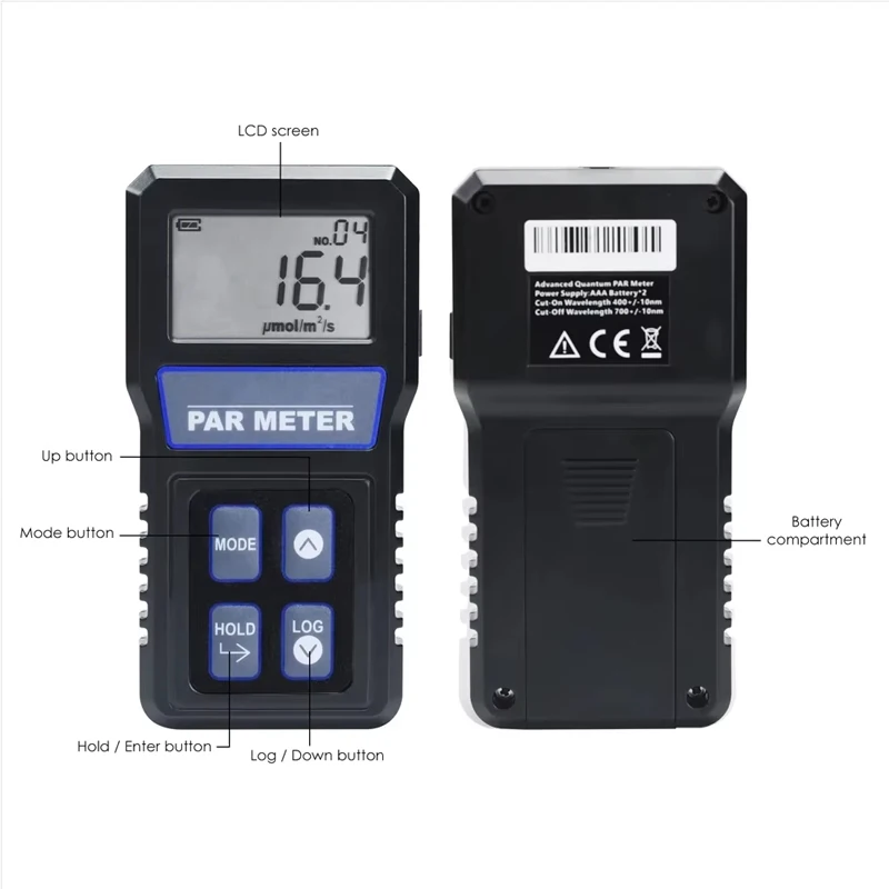 Digital PAR Meter IP68 Waterproof Probe PPFD Tester Full Spectrum