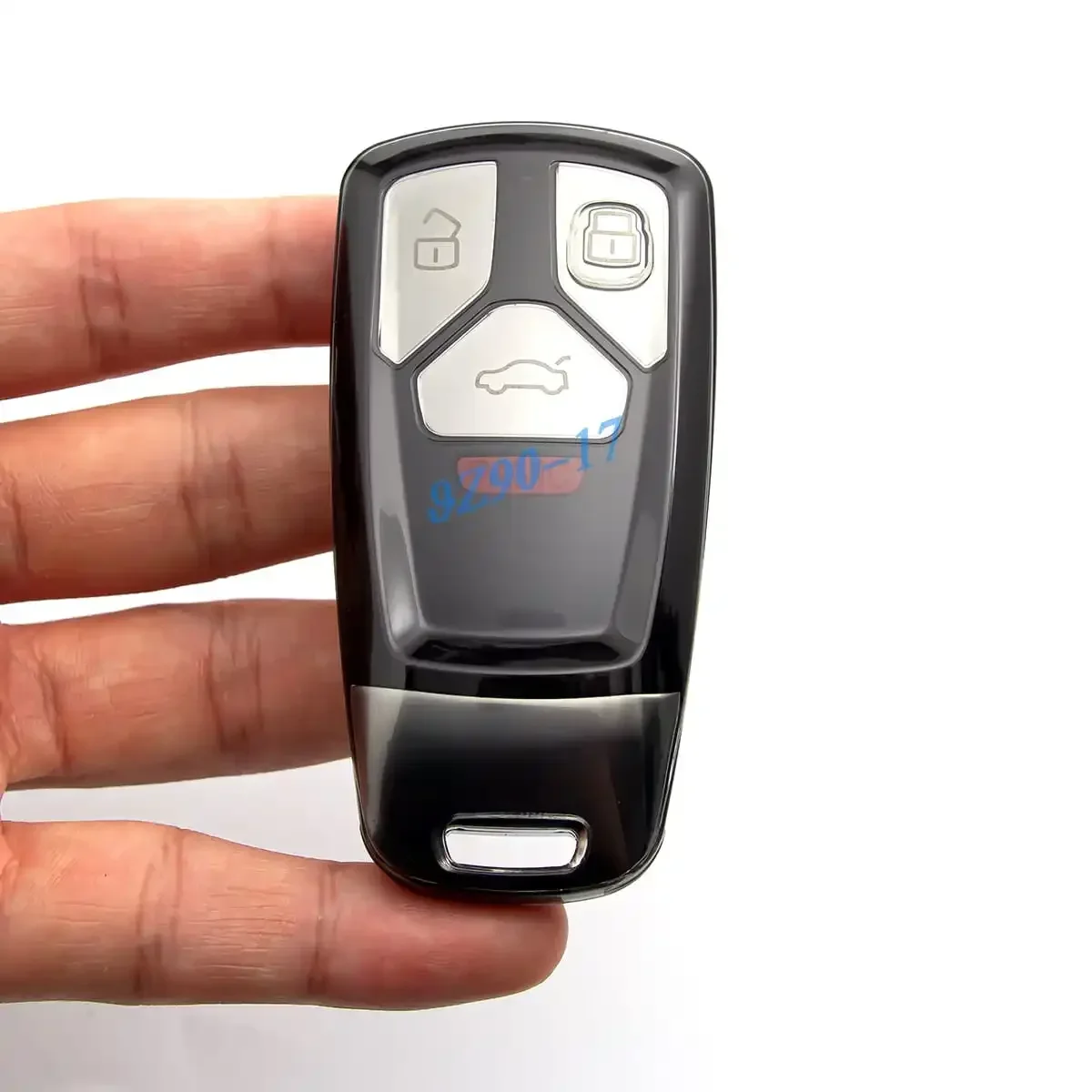 Sleek Black Transparent Key Fob Case Cover with Keychain Attachment