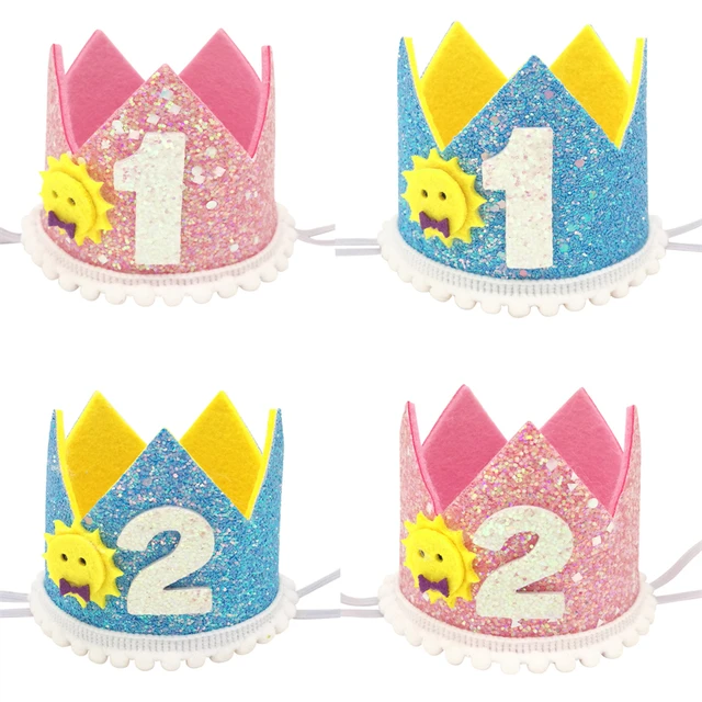 1 pz festa di buon compleanno bambini numero 1 2 3 4 5 6 anni corona fascia  cappello compleanno Baby Shower 1 ° compleanno decorazione della festa -  AliExpress