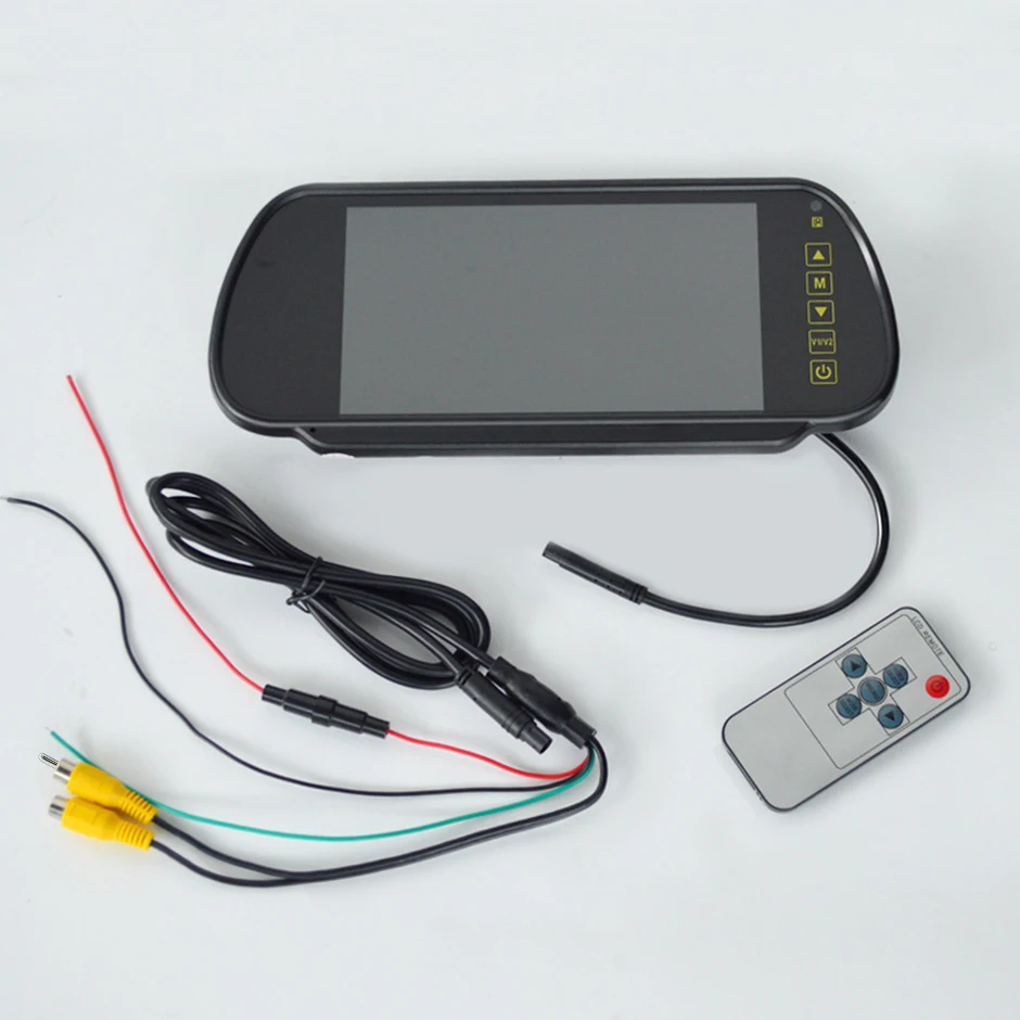 Monitor LCD HD da 7 Pollici per Auto, Schermo per Parcheggio Veicoli con 2 Ingressi AV, Display Automatico per Assistenza, Utilizzabile con Sistema di Telecamera Posteriore - immagine 2